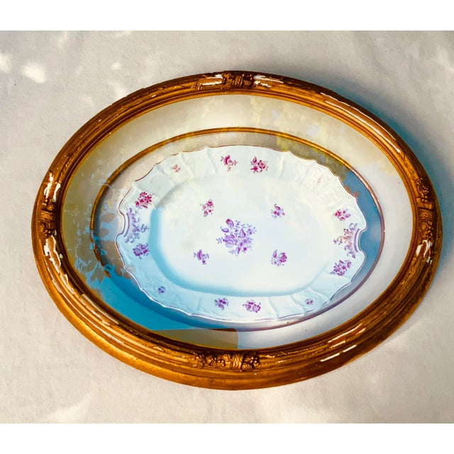 White Magnificent French Empire Style Gilt Wood Oval Shadowbox Portrait Frame - The Shabbiest of Chic Elegance For Sale - Image 8 of 12