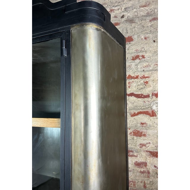 1980s Wall Unit in Patinated and Black Steel, 1980s For Sale - Image 5 of 11