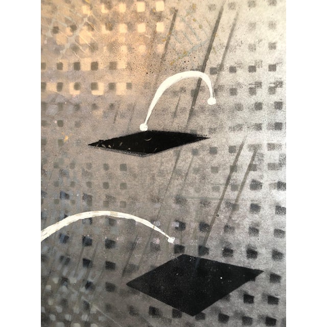 Sculpture Materials Vivien Abrams Collens, Romance of Electricity, Mixed Media Metallic Painting Woman Artist, 1982 For Sale - Image 7 of 9