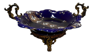Napoleon III Blue Porcelain Bowl, Lunéville, Late 19th Century
