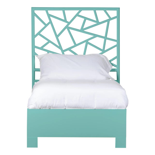 Tiffany Platform Bed Twin, Turquoise For Sale