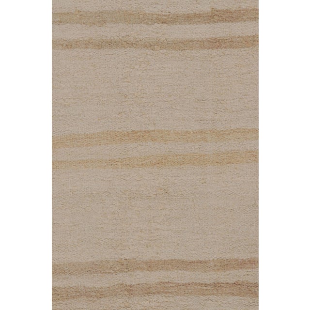 2010s Rug & Kilim’s Contemporary Flatweave Runner in Beige & Cream Design For Sale - Image 5 of 9