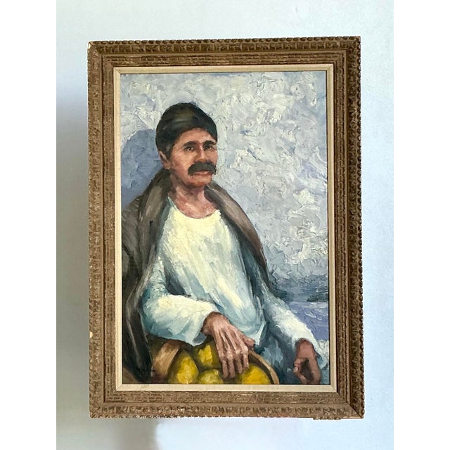 Vintage Expressionist Impasto Portrait in Wood Frame For Sale - Image 16 of 16