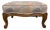 Vintage French Louis XV French Country Carved Upholstered Ottoman For Sale