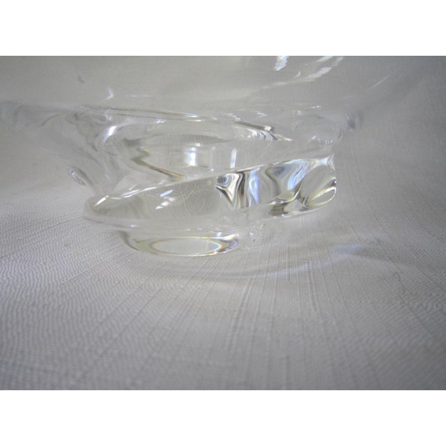 Vintage Stueben Snake "Spiral Bowl" designed by Donald Pollard. Signed on the underside of the base, it measures 7"D x...