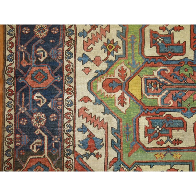Early 20th Century Antique Serapi Rug - 10' x 13'6" For Sale - Image 4 of 11