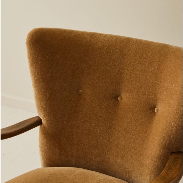 Wood Danish Modern Alfred Christiansen Beech Wood and Mohair Chair, 1940's. For Sale - Image 7 of 7