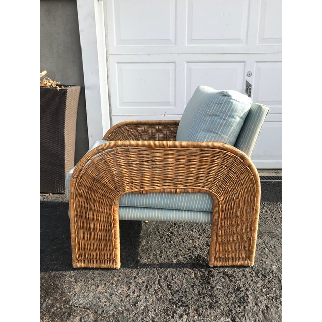 Adrian Pearsall for Comfort Designs Inc. Waterfall Wicker Chair Chairish