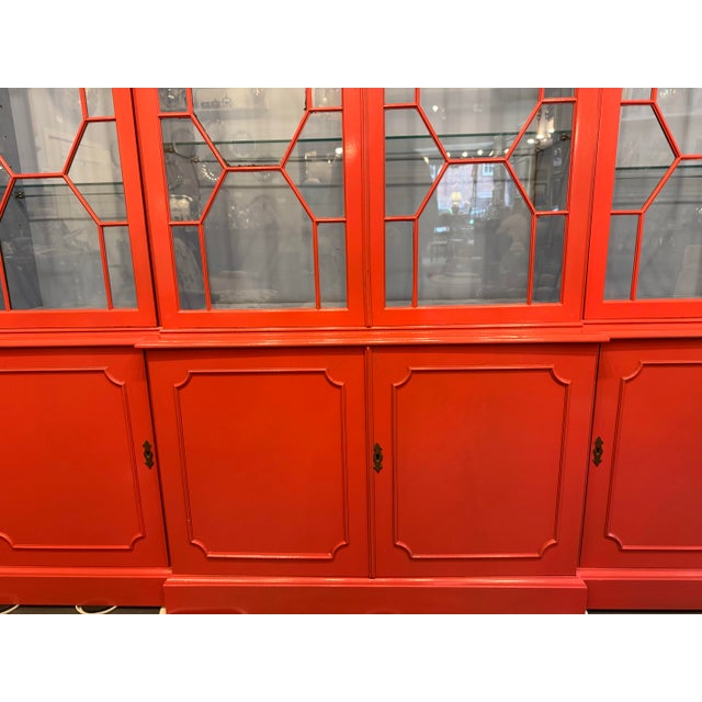 Bright Pink 1920s Antique Glass Cabinet For Sale - Image 8 of 11