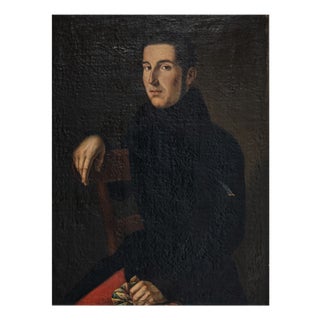 Biedermeier Artist, Portrait of a Young Man, Early 19th Century, Oil on Canvas For Sale