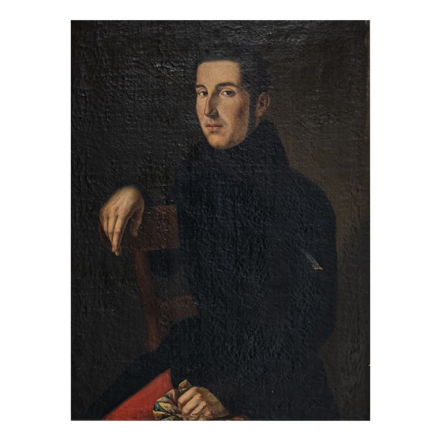 Biedermeier Artist, Portrait of a Young Man, Early 19th Century, Oil on Canvas For Sale