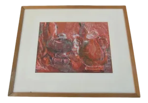 Late 20th Century Still Life Watercolor Collage Painting by Bertha Warren, Framed