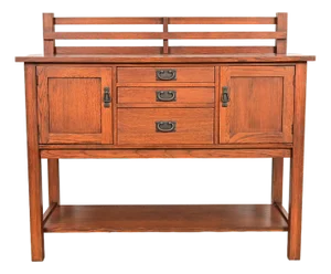 Stickley Style Mission Oak Arts & Crafts Sideboard or Bar Cabinet