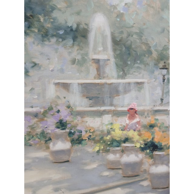 Fresh from a California estate, this lovely fountain view by world-renowned artist Andre Gisson will fill your room with...