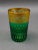 Saint St Louis Crystal France Thistle Green & Gold Encrusted Tea Tumbler Glass. Measures approximately 2 1/2" diameter, 3...