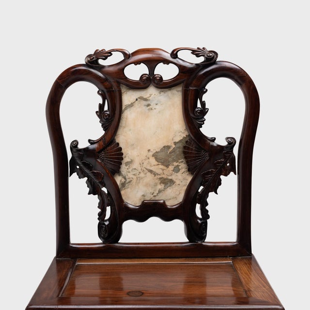Stone Shanghai Deco Marble Back Chair, C. 1930 For Sale - Image 7 of 8