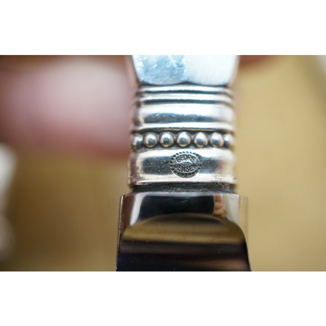 Metal Antique Danish Georg Jensen Acanthus Dronning Sterling Silver Knives 6.5" - 9pcs For Sale - Image 7 of 10