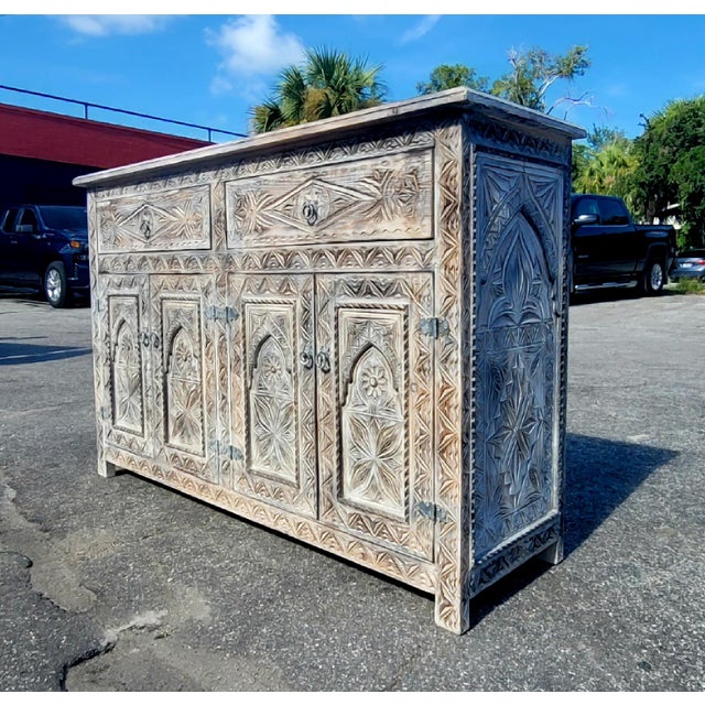 Just arrived! This beautiful Moroccan media stand is one of the few pieces we currently have in stock. Crafted from solid...