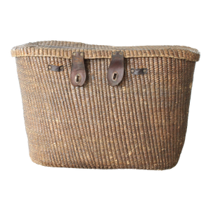 Native American Burden Basket, Leather Trim