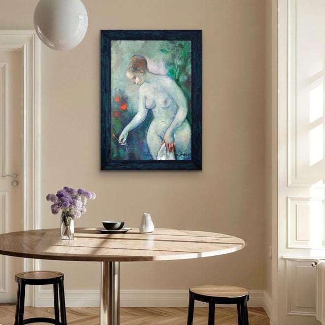 Luciano Sopelsa, Nude Nudo Al Tramanto, 1975, Oil Painting on Canvas, Framed For Sale - Image 15 of 18