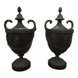 Mid 20th Century Large Bronze Neoclassical Urns For Sale
