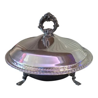 Vintage Fb Rogers Silver Co. #1158 Footed Casserole Dish For Sale