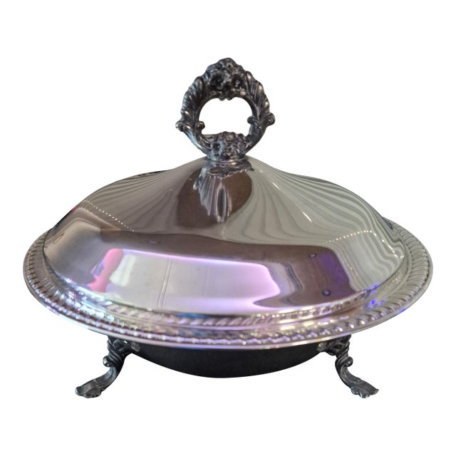 Vintage Fb Rogers Silver Co. #1158 Footed Casserole Dish For Sale