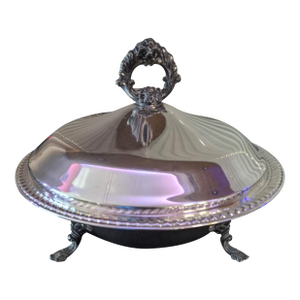 Vintage Fb Rogers Silver Co. #1158 Footed Casserole Dish