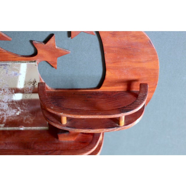 Early 20th Century Antique Moon and Stars Folk Art Shelf With Mirror From the Early 1900s For Sale - Image 5 of 9