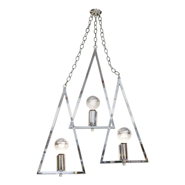 Mid-Century Modern Chrome Chandelier For Sale