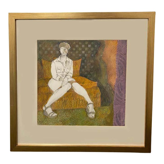 Mixed Media Color Pencil Drawing by Judy Pike For Sale