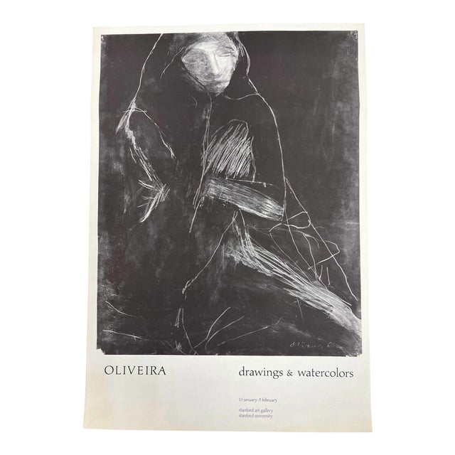 1970s Vintage Nathan Oliveira Poster From Stanford University Exhibition Print For Sale