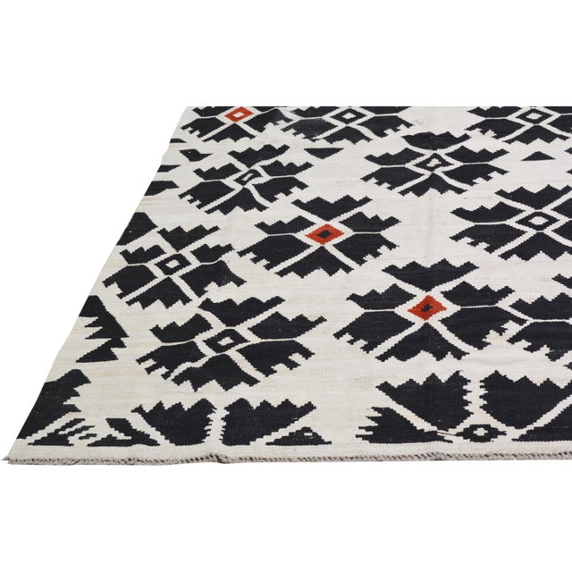 Islamic Afghan Modern Kilim Flatweave Wool Rug, For Sale - Image 3 of 6