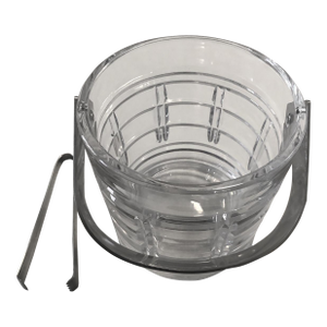 1990s Cystal Ice Bucket with Stainless Steel Handle