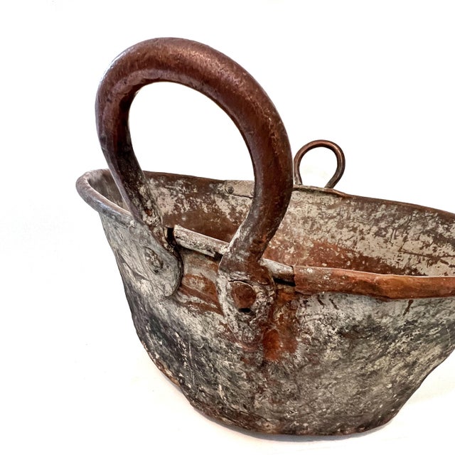 Metal 19th Century Monumental Hand-Hammered Primitive Copper Basin For Sale - Image 7 of 16