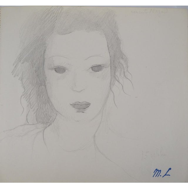 Marie Laurencin, Dreamer, Original Pencil Drawing For Sale - Image 7 of 7