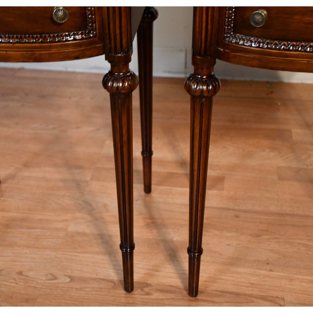 1930s Pair of French Louis XVI Walnut Nightstand / Bedside Table For Sale - Image 12 of 18