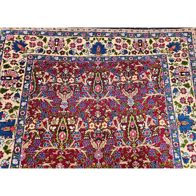Textile Vintage Persian Tabriz Area Rug, Handwoven All Over Tree of Life Pattern, Red & Yellow, 5’ X 7’ For Sale - Image 7 of 12