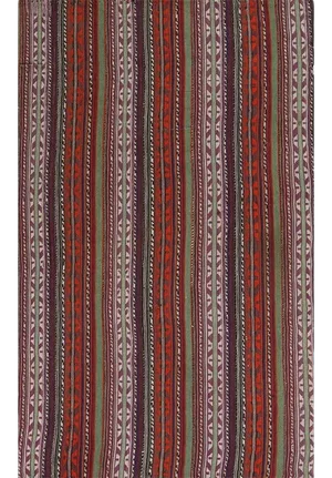 Vintage Handwoven Orange/Plum Persian Kilim Rug
