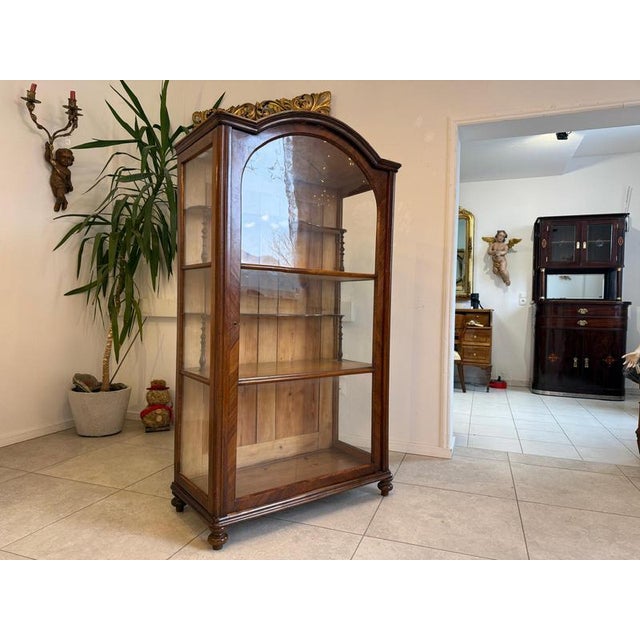 Biedermeier Display Cabinet in Walnut For Sale - Image 6 of 11