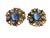 Vintage Clip-On Earrings. these earrings feature round blue stones and gold accents, measuring 1 inches in diameter and...