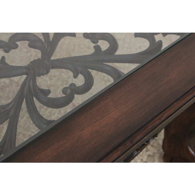 Large Clawfoot Glass Top Coffee Cocktail Table For Sale - Image 13 of 16
