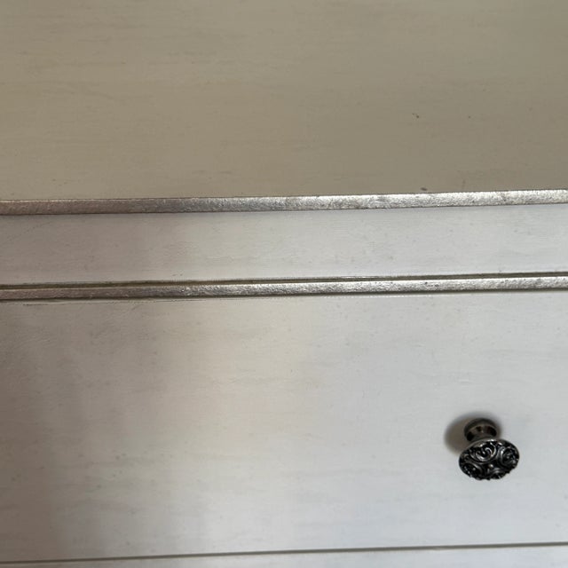 Large White Dresser With Platinum Detailing For Sale - Image 4 of 7