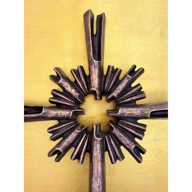 Brown Wolfgang Haaf, Monumental Brutalist Bronze Cross / Wall Sculpture Attributed to Walter Haaf Germany, 1960s, 1960s, Bronze For Sale - Image 8 of 18