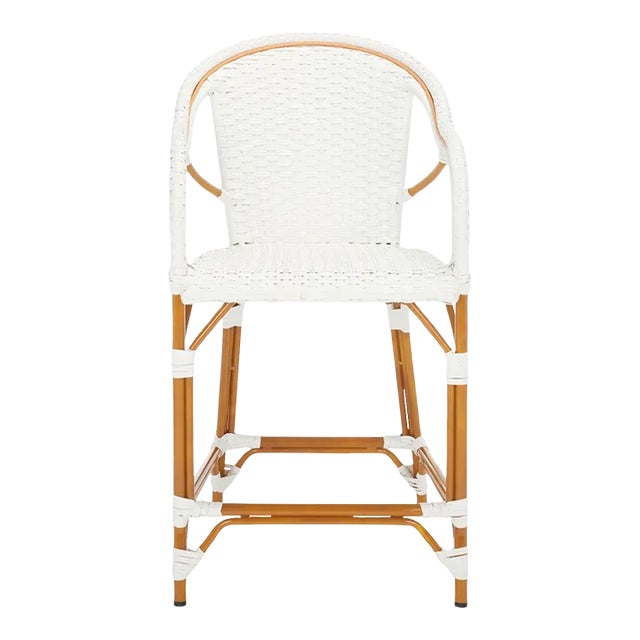 California Counter Stool with Arms - White For Sale