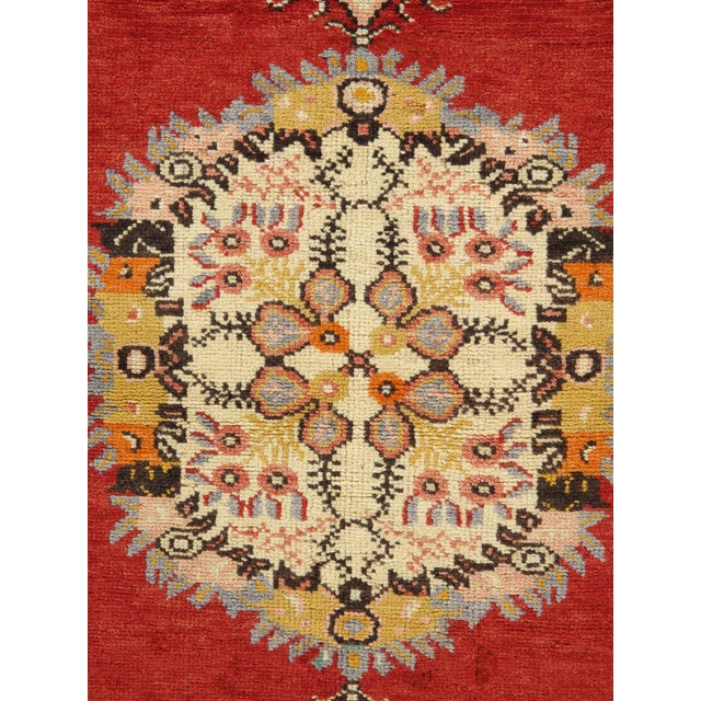 Vintage Circa 1940 Turkish Red Oushak Area Rug, 3ft 3in X 6ft 1in For Sale - Image 4 of 4