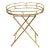 Gold Faux Bamboo Mirrored Tray Table For Sale