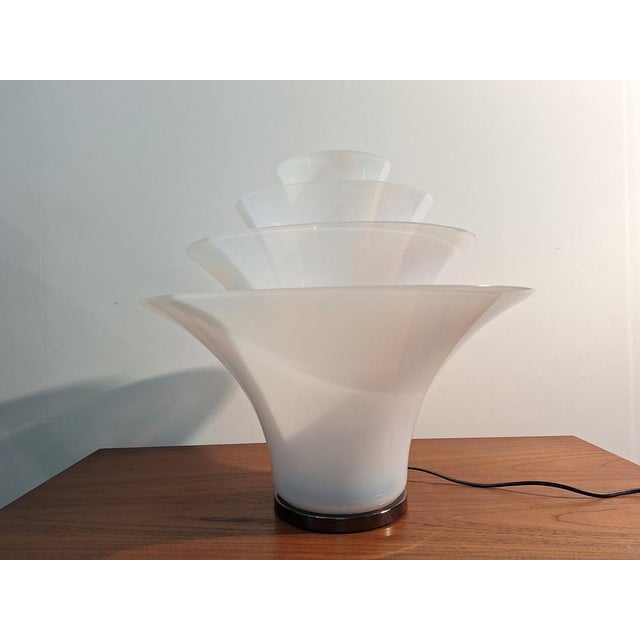 Table Lamp Petal Model with 4 Opalescent Glasses and Floral Motifs from Murano For Sale - Image 17 of 18