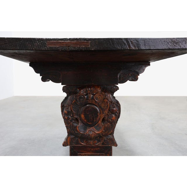 Brown 16th Century Renaissance Walnut Console Table, Tuscany For Sale - Image 8 of 18