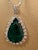 15 Ct Pear Hydro Emerald & 4 Ct Diamond Pendent/Necklace 18 Kt White Gold For Sale - Image 11 of 18